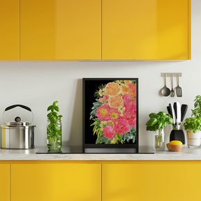 Rekha floral art in bright watercolor Poster