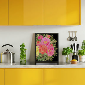 Nanette floral art in bright colors Poster