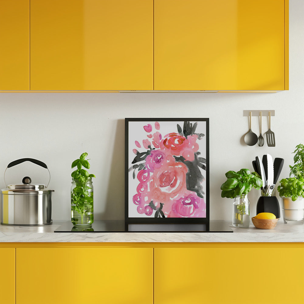 Maeko loose watercolor florals II Poster