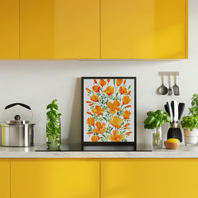 Watercolor California poppies Poster