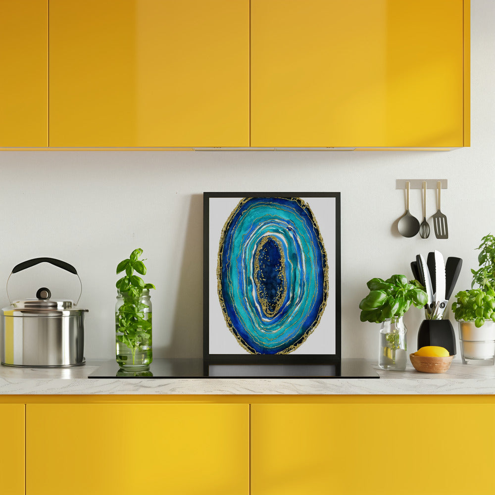 Turquoise and blue geode Poster