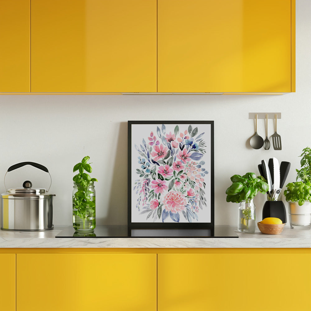 Clara watercolor bouquet Poster