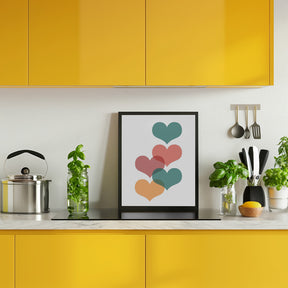 Mid century hearts Poster