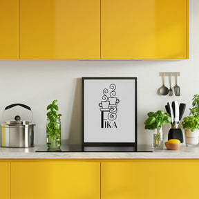 Fika line art illustration Poster