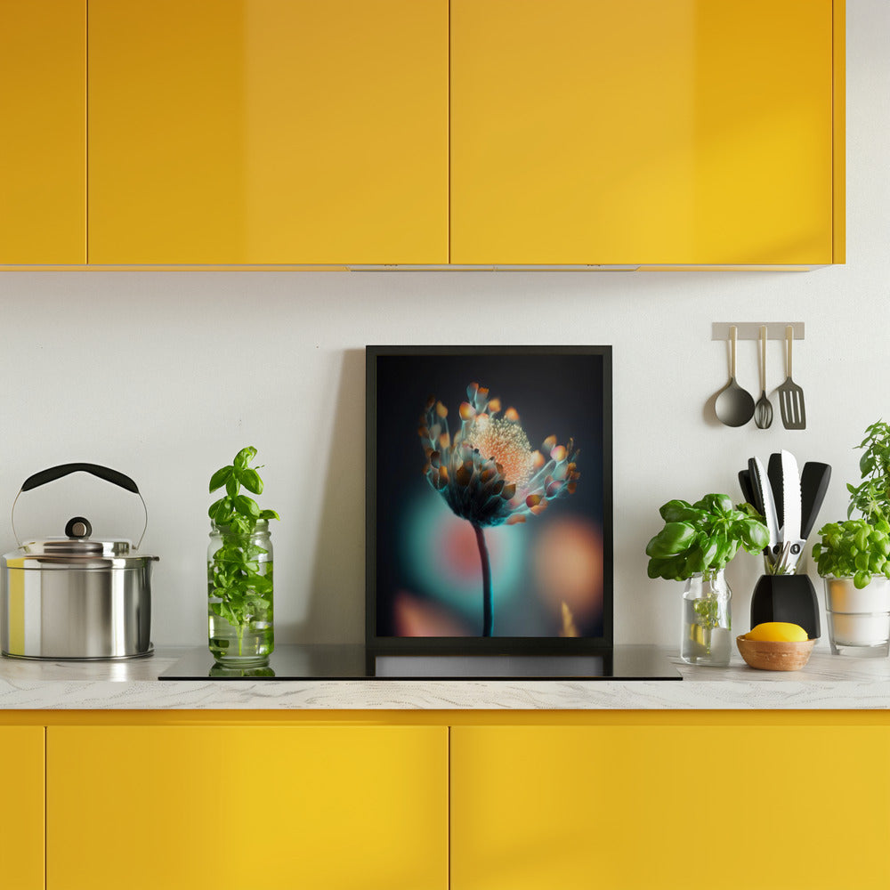 Colorful Glowing Flower Poster