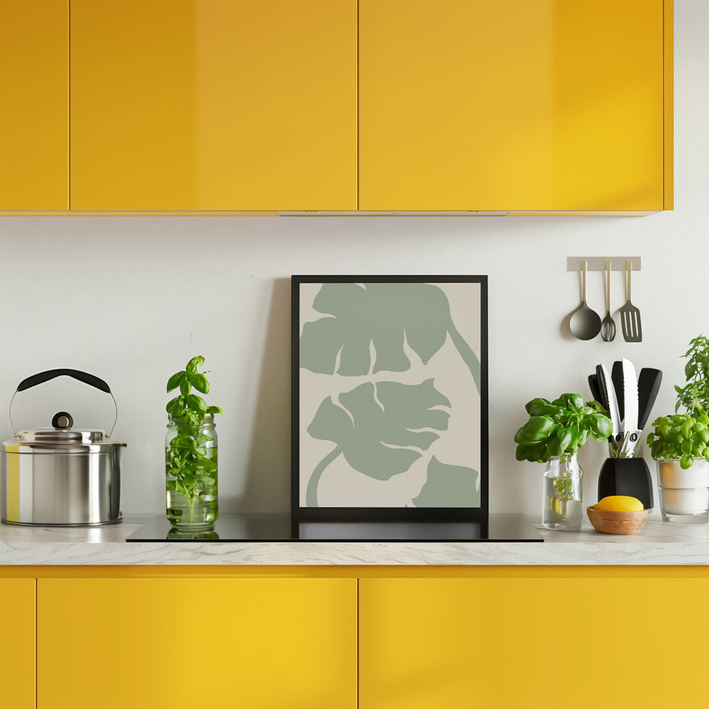 Monstera Sage Green Poster