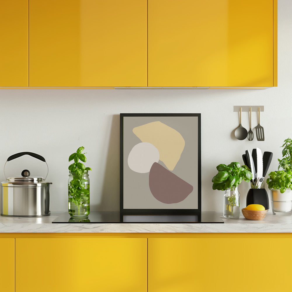 Geometrical Fields Yellow Poster