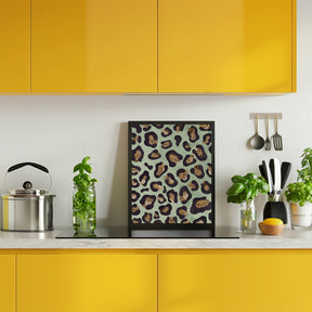 Gold leopard print green Poster