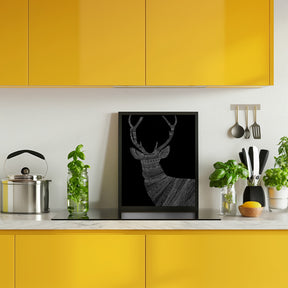 Stag Black Poster