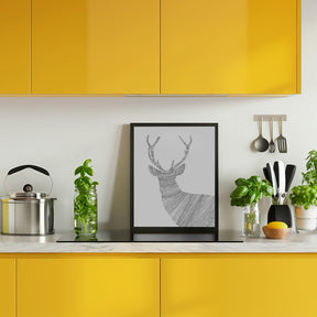 Stag Grey Poster