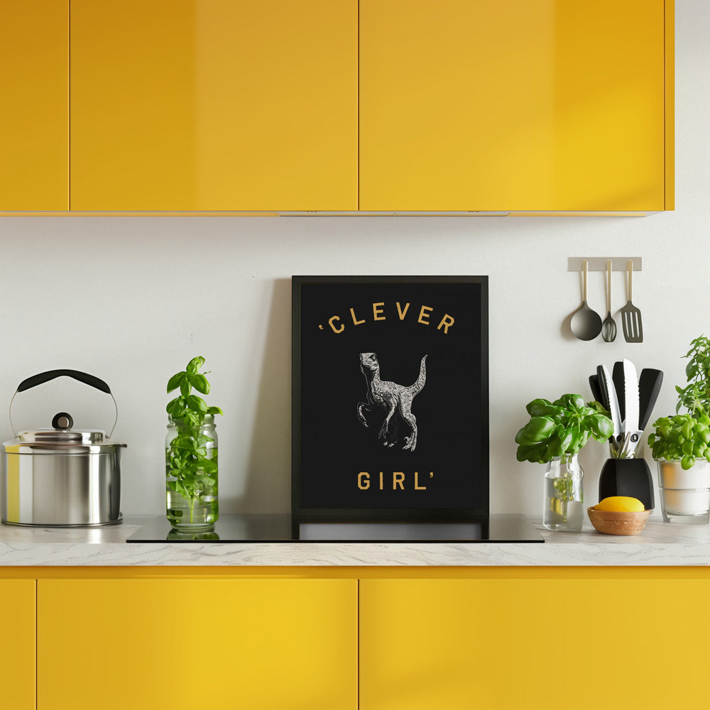 Clever Girl   Dark Print Poster