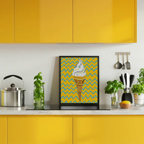 Ice Cream Yellow Zigzag Poster