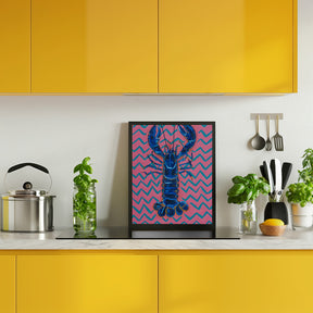 Lobster On Zigzag Poster