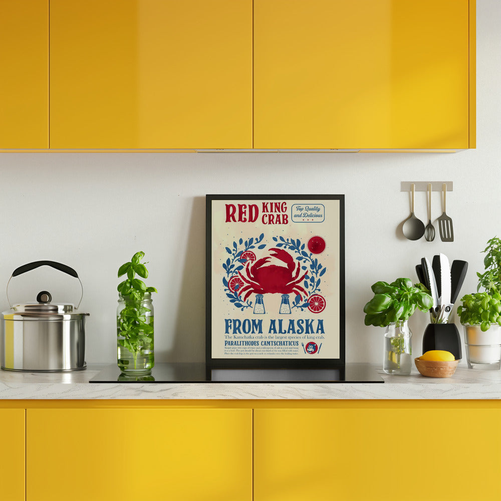 Crab kitchen print Poster