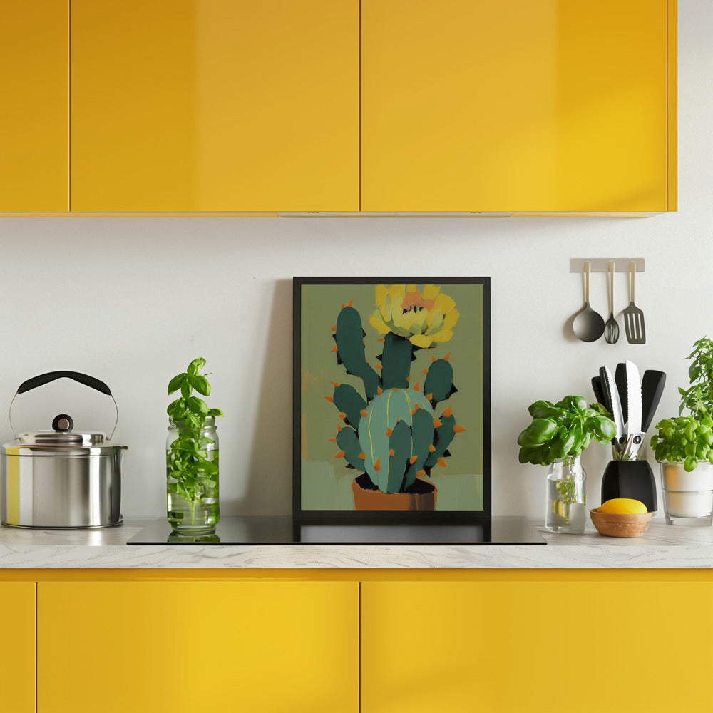 Flowering Cactus Poster