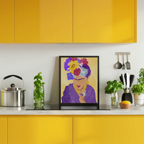 Frida and flowers Poster