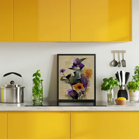 Purple Dry Flowers Poster