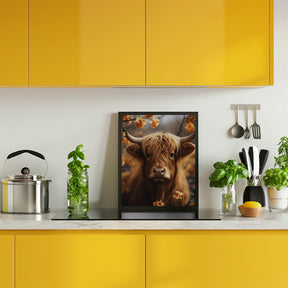 Bull And Flowers Poster