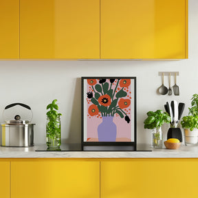 Poppy In Purple Vase Poster