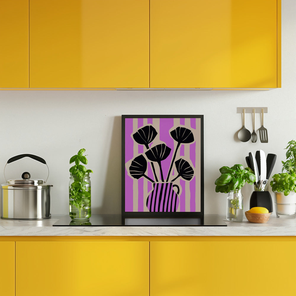 Stripes Still Life Purple Poster