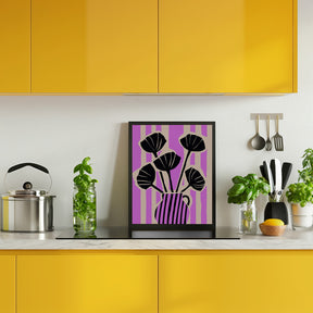 Stripes Still Life Purple Poster