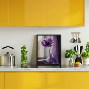 Purple Poppy In Vase Poster