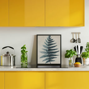 Teal watercolor fern 5 Poster