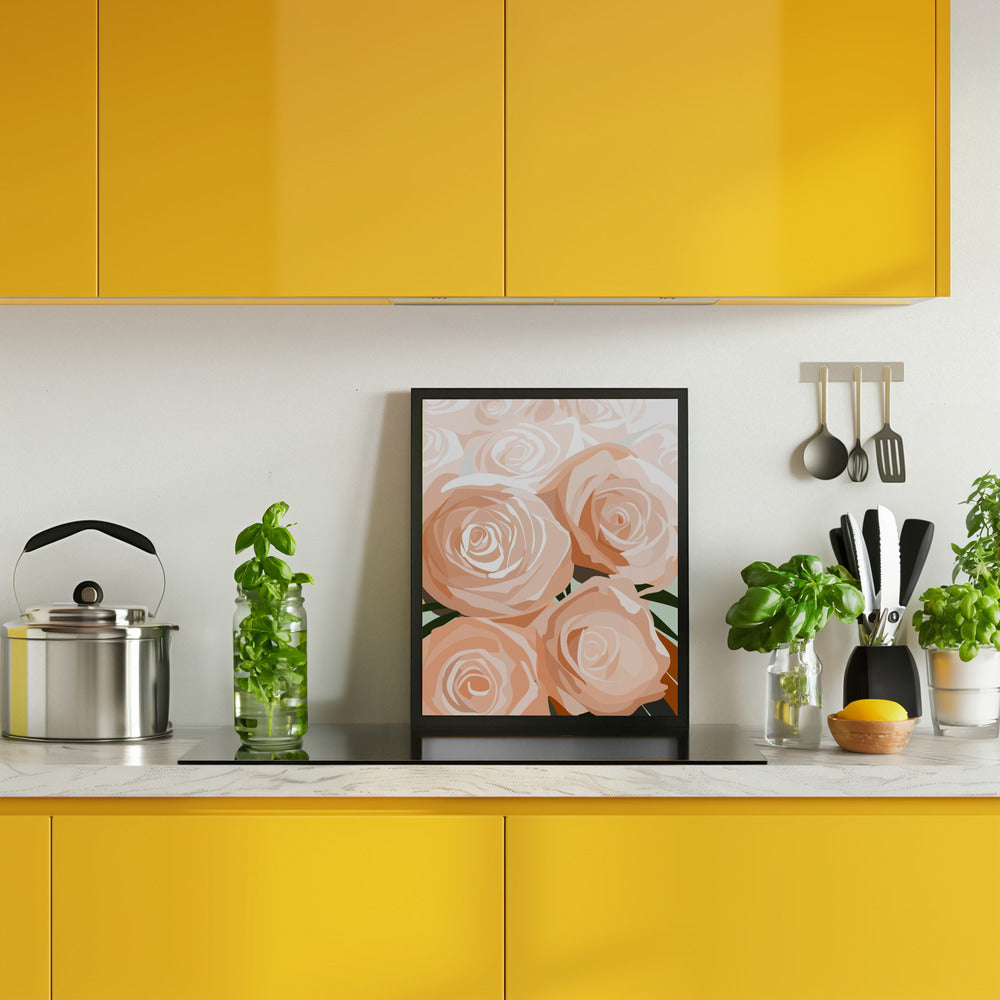 Coral roses Poster