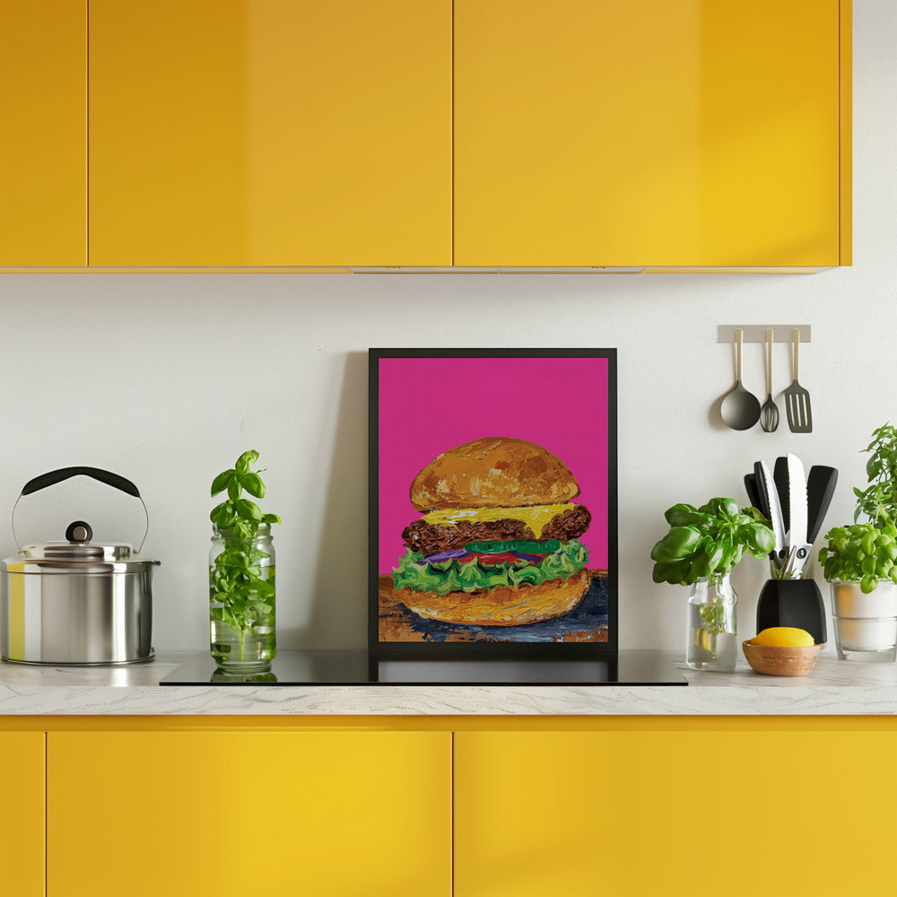 Burger Pink Poster