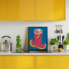 Grapefruit Paloma Blue Poster