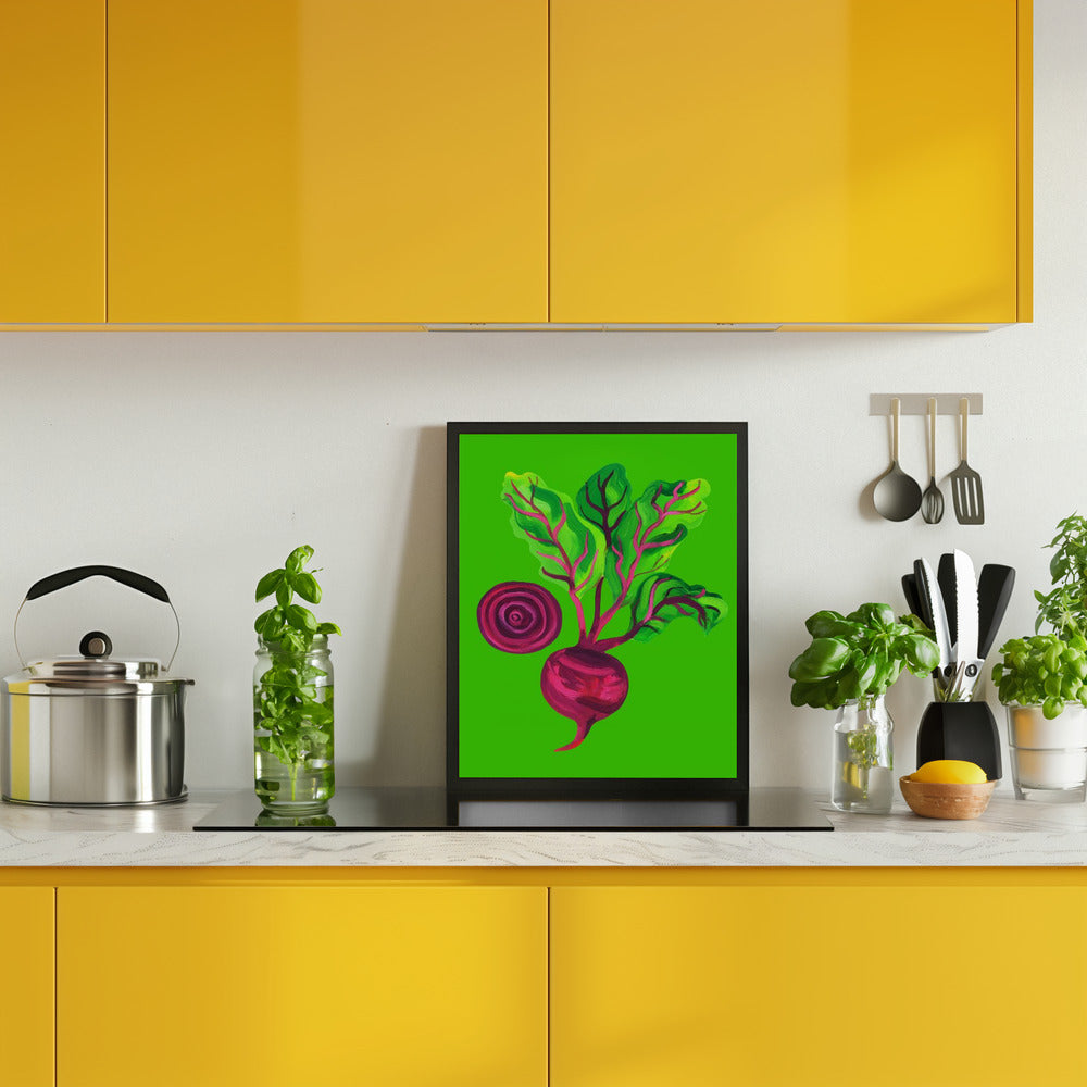 Beetroot Swirl Green Poster