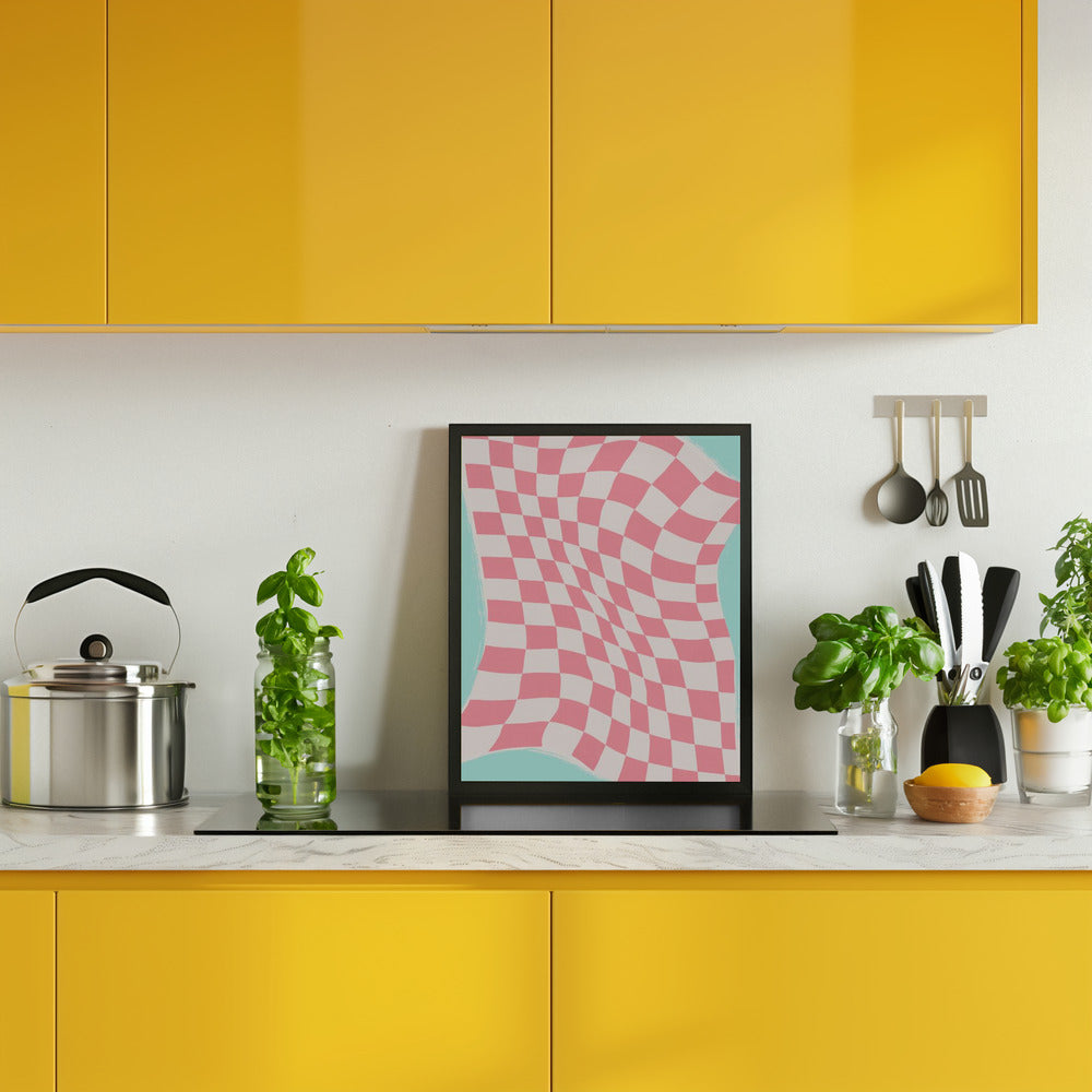 Pink Checker Cloth Poster