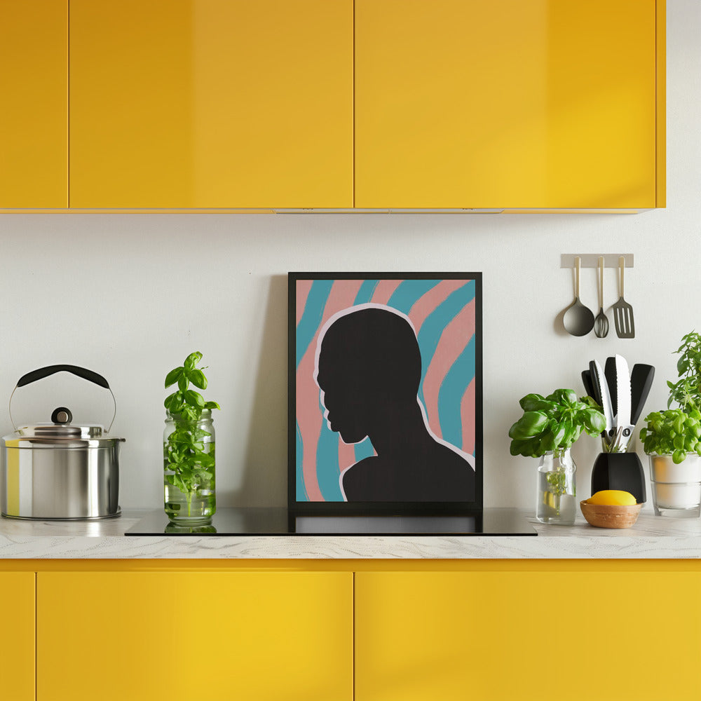 Anonymous Portrait In Neon Lights Poster