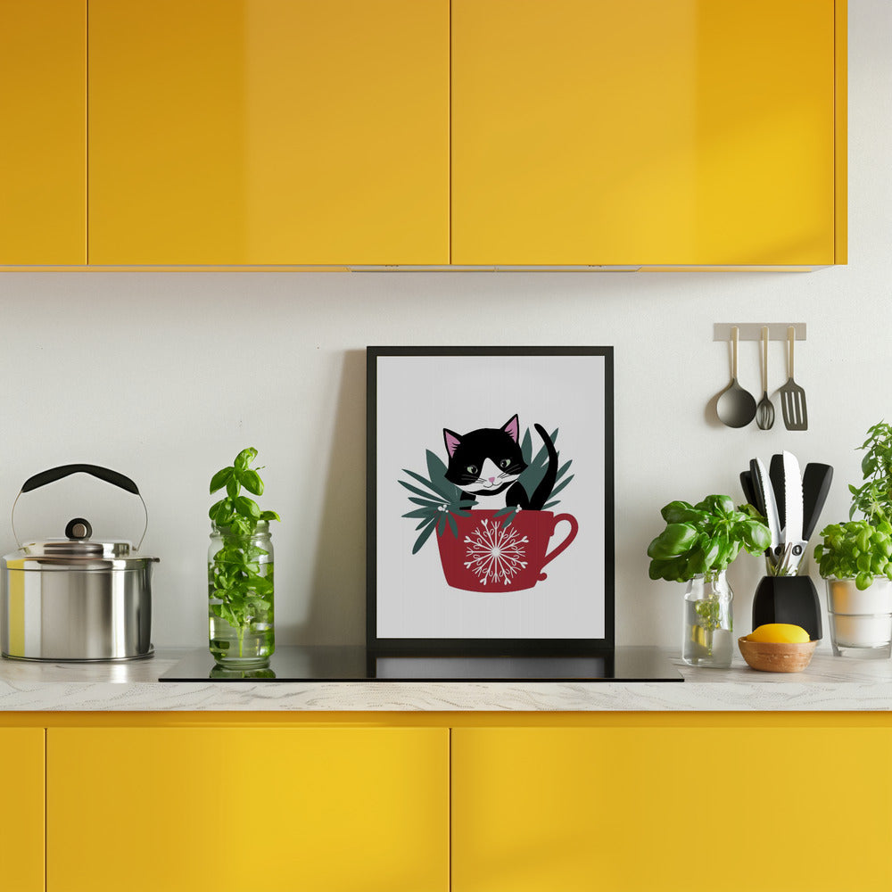 My cat Coco in a holiday mug Poster