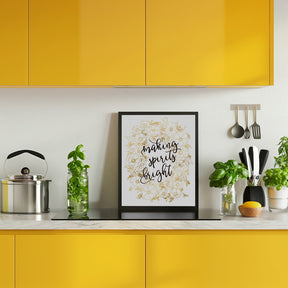 Making spirits bright with gold flowers Poster