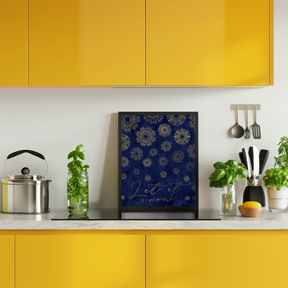 Let it snow lace snowflakes Poster