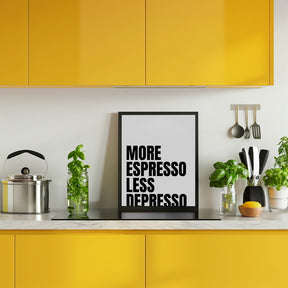 More Espresso Less Depresso - White Poster