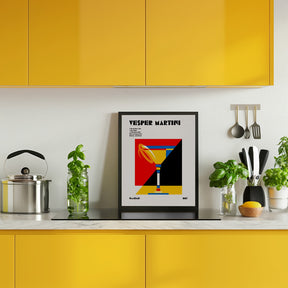 Vesper Martini Bauhaus Cocktail Poster