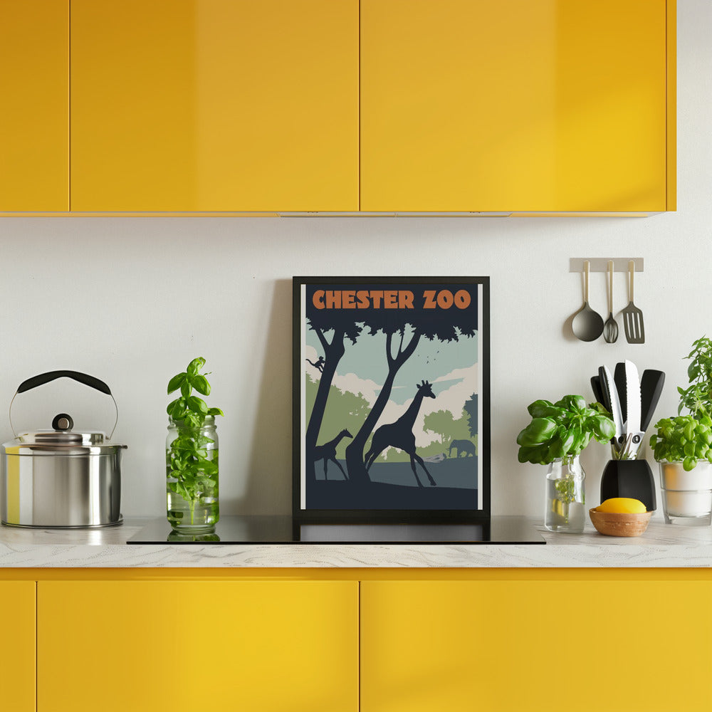 Chester Zoo Travel Print Poster