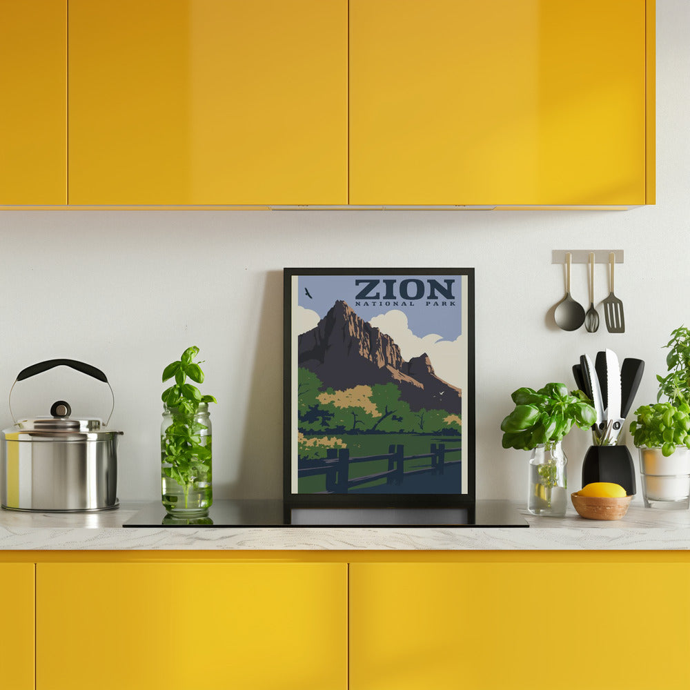 Zion National Park Travel Print Poster