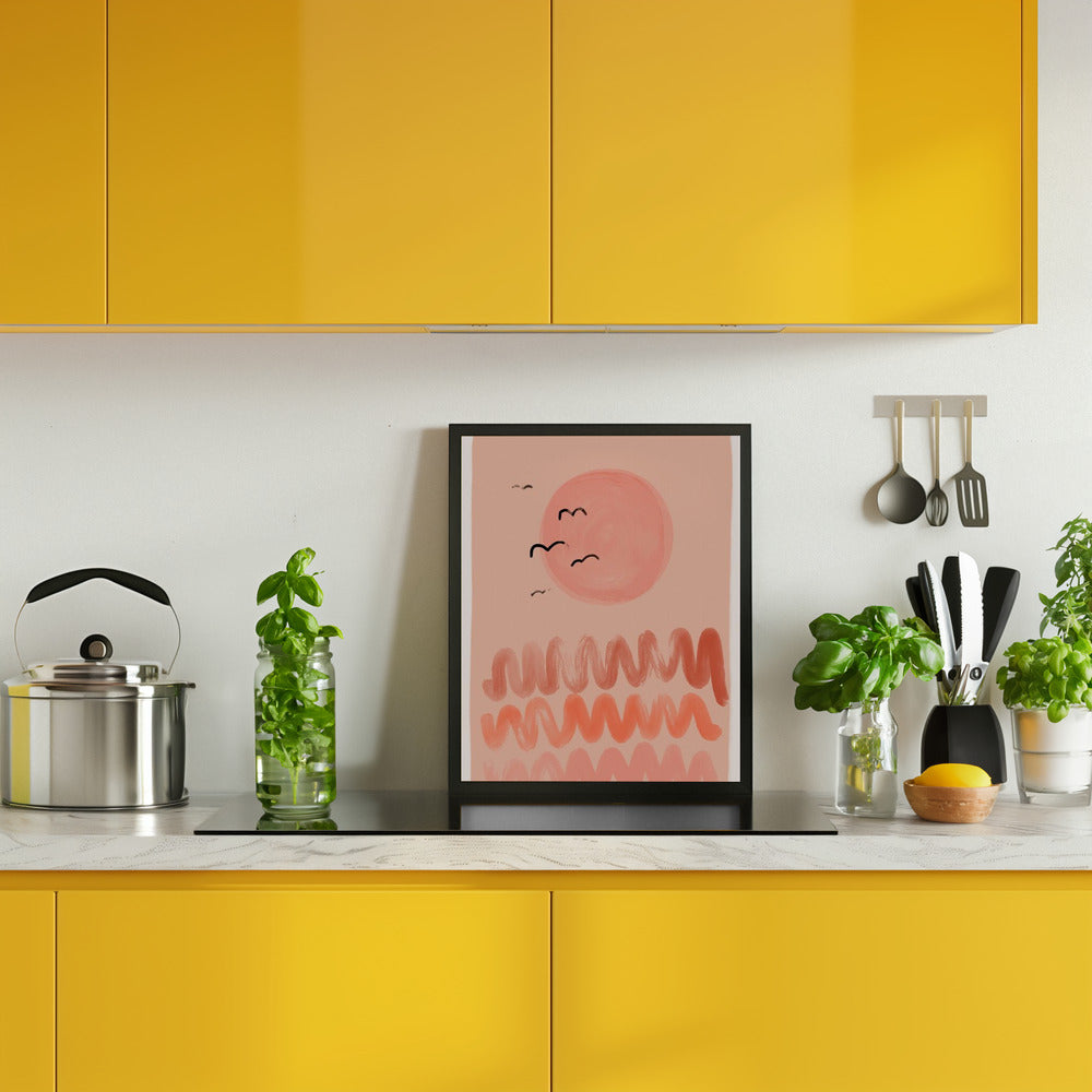 Peachy Sunset Poster