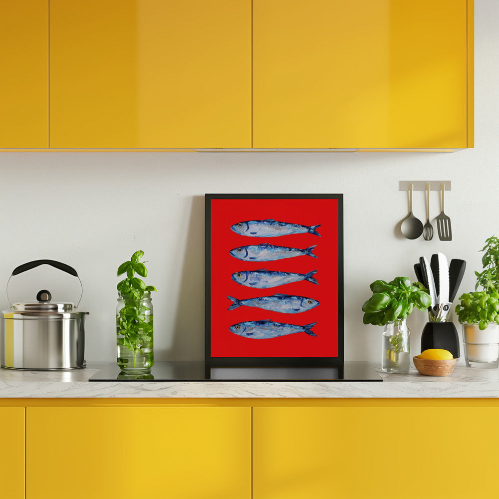 Sardines Berry Red Poster