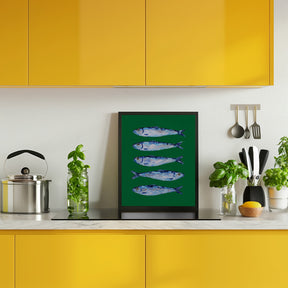 Sardines Forest Green Poster