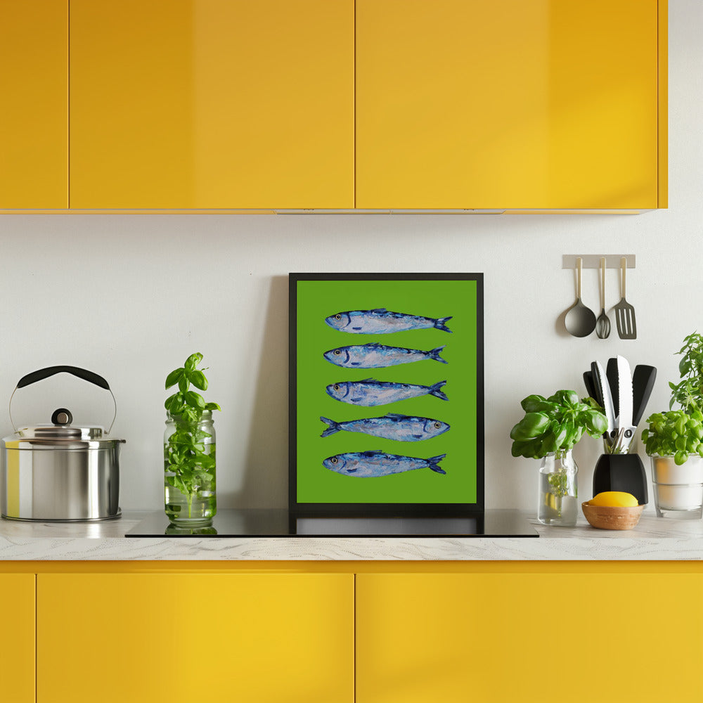 Sardines Lime Green Poster