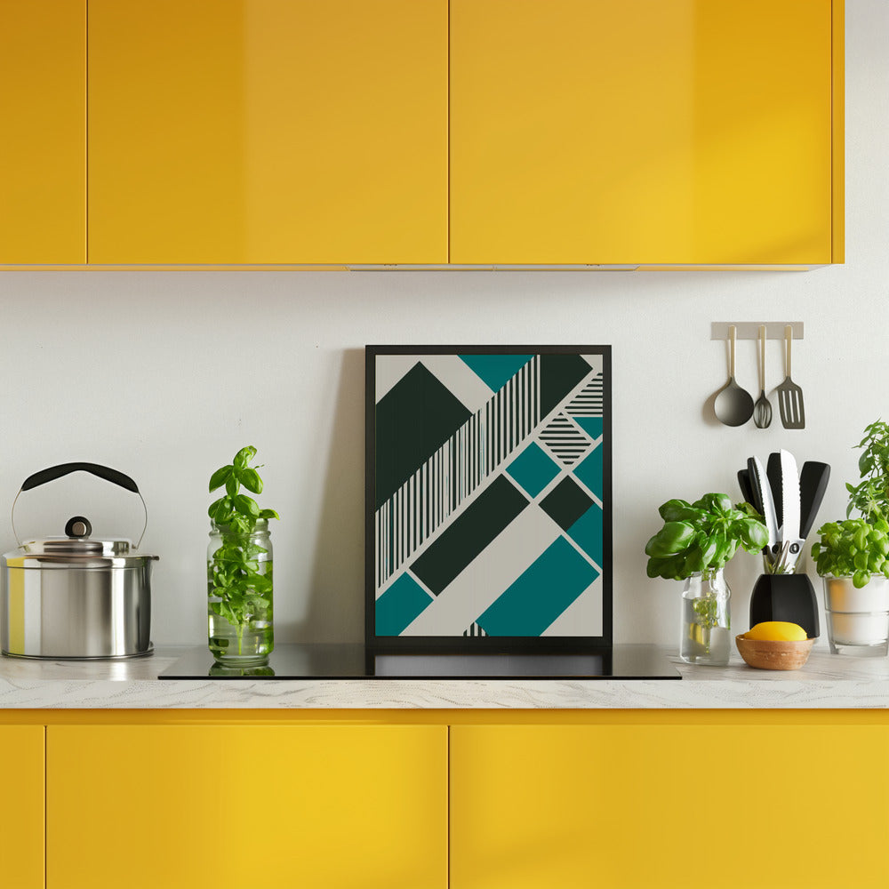 Geometric Teal Poster