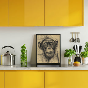 Monkey drawing Poster