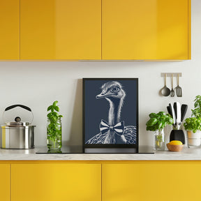 Ostrich with bow tie Poster