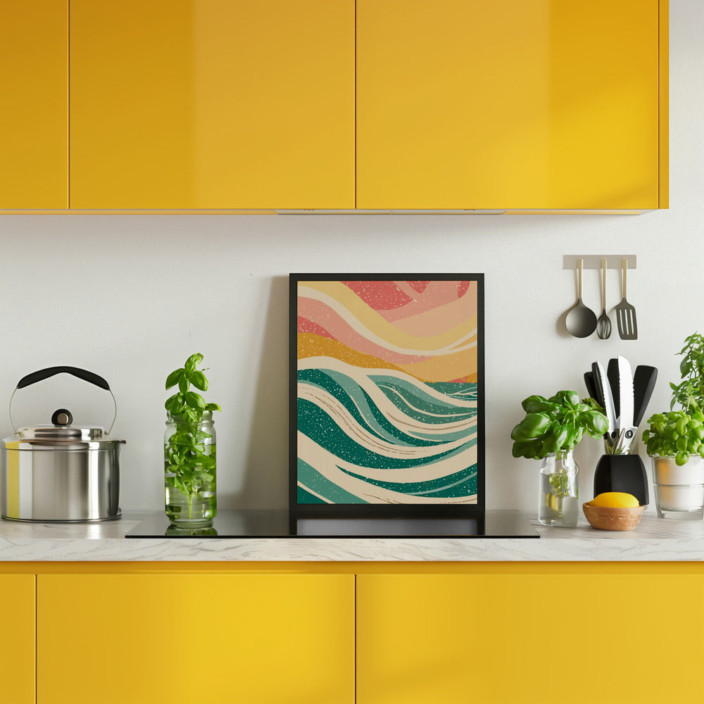 Abstract Sea Waves Poster