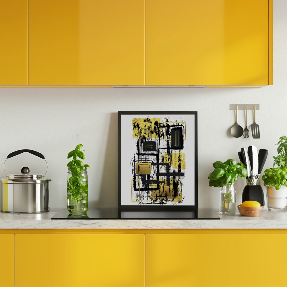 ABSTRACT ART Construction Plan Poster