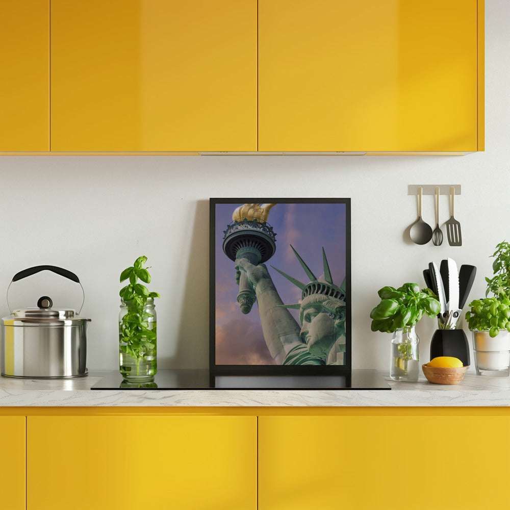 NEW YORK CITY Statue of Liberty at sunset Poster